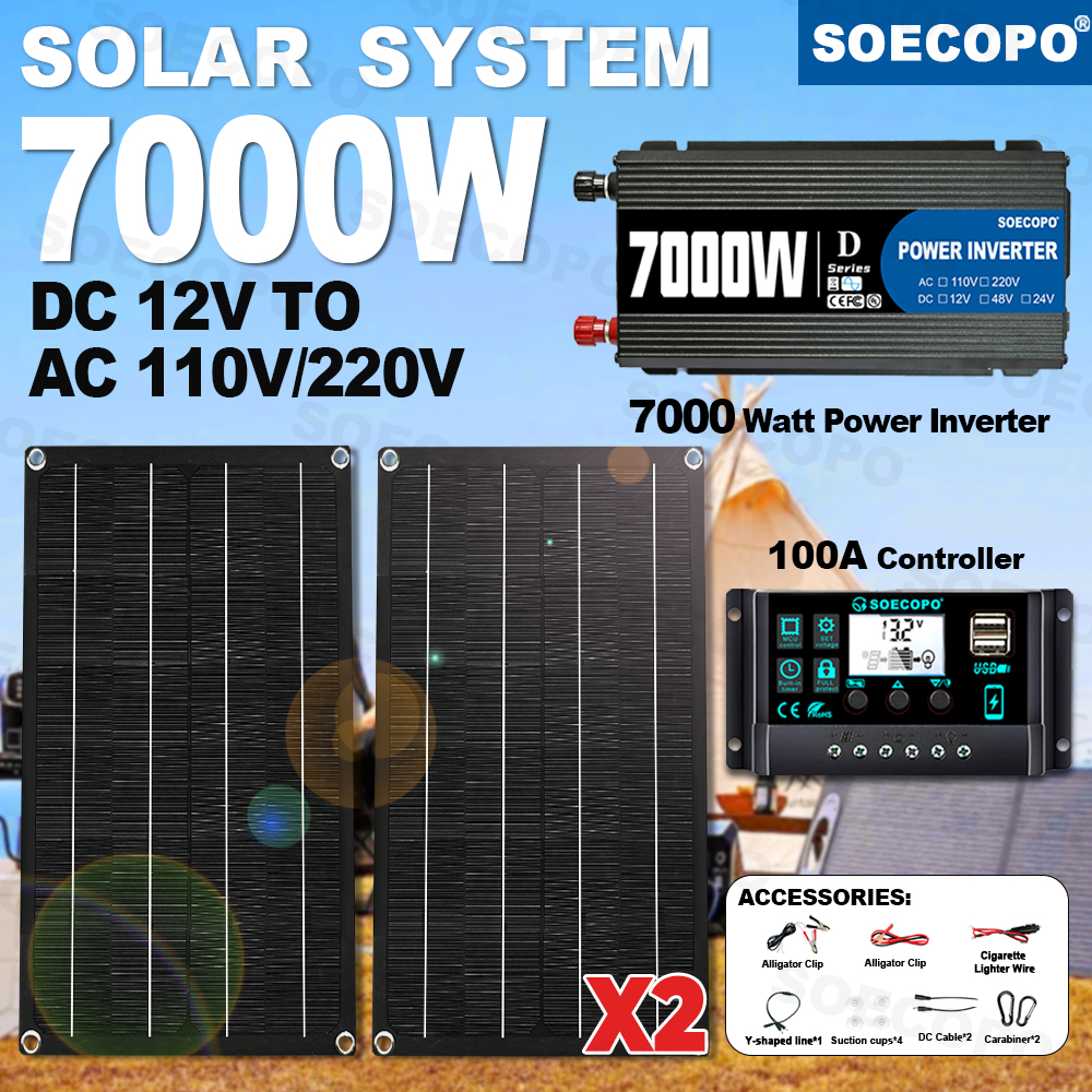 SOECOPO 7000W Peak Solar Syste - Solar Panel Monocrystalline บทวิจารณ์และราคา