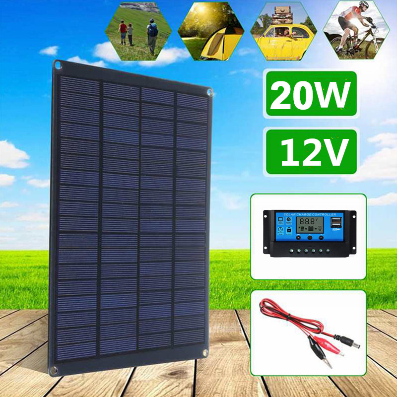 20W Solar Panel with Battery C - Solar Panel Monocrystalline บทวิจารณ์และราคา