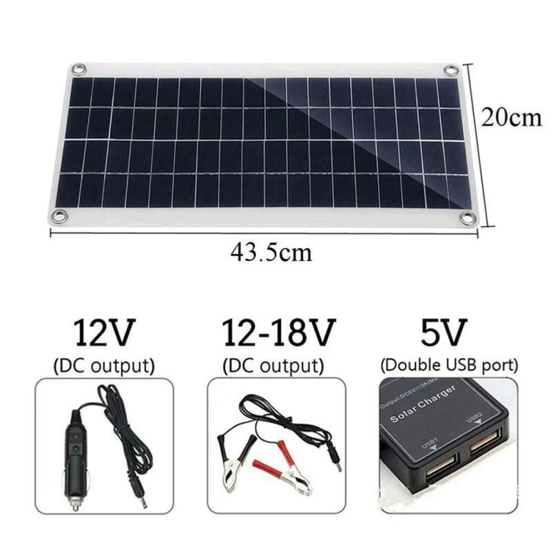 Solar Panel Kit 30W 12V Dual U - Solar Panel Monocrystalline บทวิจารณ์และราคา