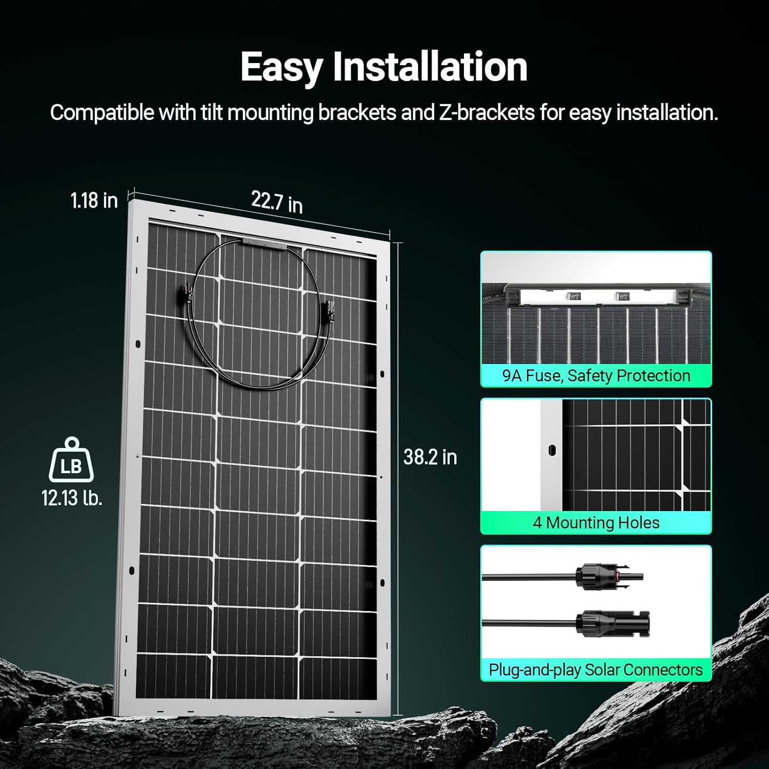400W Bifacial 12V Monocrystall - Solar Panel Monocrystalline บทวิจารณ์และราคา
