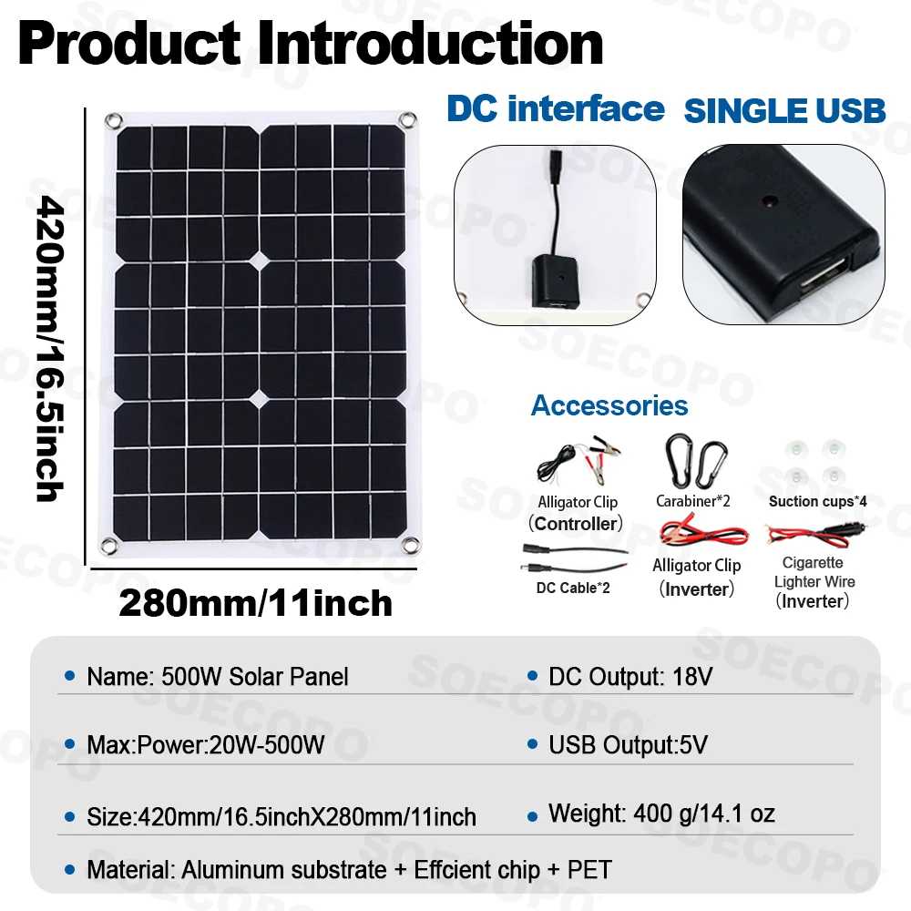10000W Solar Generator Kit 500 - Solar Panel Monocrystalline บทวิจารณ์และราคา